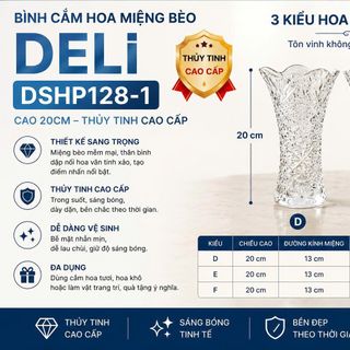 BÌNH CẮM HOA MIỆNG BÈO 20CM DELI DSHP128-1 (T24)