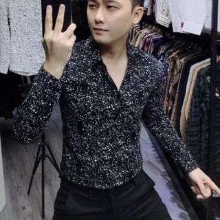 ÁO SƠ MI HỌA TIẾT NAM TUTO5 MENSWEAR SML01 - SƠ MI DÀI TAY LỤA HÀN CHẤM BI SLIM FIT CAO CẤP ÍT NHĂN, PHONG CÁCH, ĐỘC BẢN