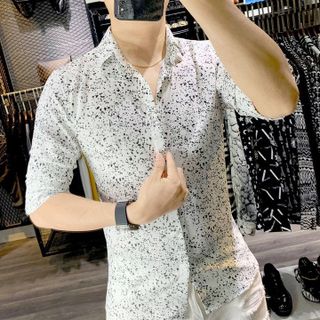 ÁO SƠ MI HỌA TIẾT NAM TUTO5 MENSWEAR SML01 - SƠ MI DÀI TAY LỤA HÀN CHẤM BI SLIM FIT CAO CẤP ÍT NHĂN, PHONG CÁCH, ĐỘC BẢN