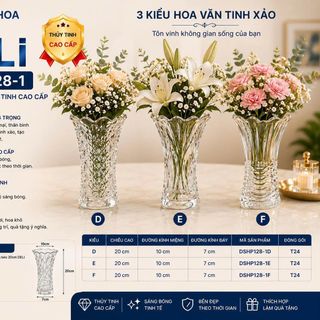 BÌNH CẮM HOA MIỆNG BÈO 20CM DELI DSHP128-1 (T24)