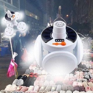 BÓNG ĐÈN TÍCH ĐIỆN CỤP XÒE 4 CÁNH 5 BÓNG CÓ TẤM PIN NĂNG LƯỢNG MẶT TRỜI