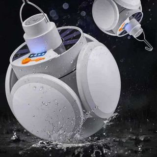 BÓNG ĐÈN TÍCH ĐIỆN CỤP XÒE 4 CÁNH 5 BÓNG CÓ TẤM PIN NĂNG LƯỢNG MẶT TRỜI