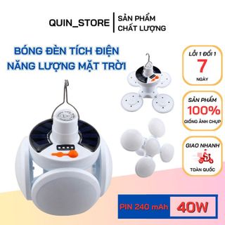 BÓNG ĐÈN TÍCH ĐIỆN CỤP XÒE 4 CÁNH 5 BÓNG CÓ TẤM PIN NĂNG LƯỢNG MẶT TRỜI