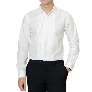 ÁO SƠ MI NAM XẾP LY TUTO5 MENSWEAR SMT02 - SƠ MI CHÚ RỂ, SƠ MI CƯỚI DÀI TAY COTTON CHỐNG NHĂN,  GẤP HỘP, CAO CẤP