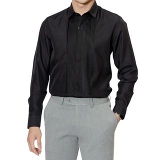 ÁO SƠ MI NAM XẾP LY TUTO5 MENSWEAR SMT02 - SƠ MI CHÚ RỂ, SƠ MI CƯỚI DÀI TAY COTTON CHỐNG NHĂN, GẤP HỘP, CAO CẤP