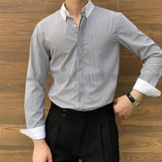 ÁO SƠ MI NAM KẺ CỔ TRẮNG TUTO5 MENSWEAR SMK01 - SƠ MI DÀI TAY BUTTON DOWN FORM SLIM FIT, GẤP HỘP CAO CẤP PHONG CÁCH HÀN QUỐC, TRẺ TRUNG, THANH LỊCH