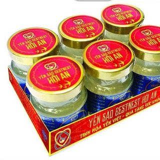 YẾN SÀO BESTNEST HỘI AN - TỔ YẾN CHƯNG SẴN ĐƯỜNG ĂN KIÊNG 18% - HỘP QUÀ 6 HŨ X 70ML