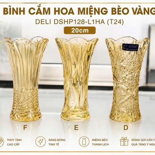 BÌNH CẮM HOA MIỆNG BÈO 20CM DELI VÀNG DSHP128-L1HA (T24)
