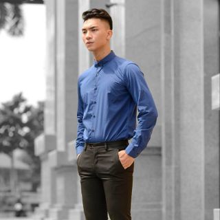 ÁO SƠ MI KẺ SỌC NAM  DÀI TAY CÔNG SỞ SLIM FIT STRIPE BUTTON DOWN SHIRT CHỐNG NHĂN TRẺ TRUNG - TUTO5
