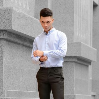 ÁO SƠ MI KẺ SỌC NAM DÀI TAY CÔNG SỞ SLIM FIT STRIPE BUTTON DOWN SHIRT CHỐNG NHĂN TRẺ TRUNG - TUTO5