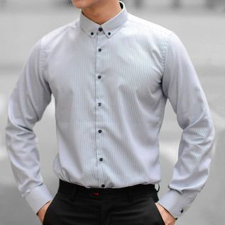 ÁO SƠ MI KẺ SỌC NAM DÀI TAY CÔNG SỞ SLIM FIT STRIPE BUTTON DOWN SHIRT CHỐNG NHĂN TRẺ TRUNG - TUTO5
