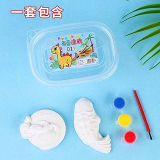 BỘ 2 TƯỢNG TÔ MINI KÈM VỈ MÀU VÀ CỌ RÈN LUYỆN KHẢ NĂNG SÁNG TẠO CHO BÉ