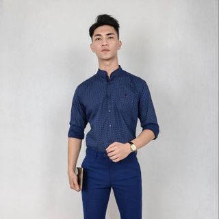 ÁO SƠ MI CỔ TÀU NAM TUTO5 MENSWEAR CÔNG SỞ HOẠT TIẾT CAO CẤP SLIM FIT COLLAR SHIRT PREMIUM CHỐNG NHĂN - TUTO5