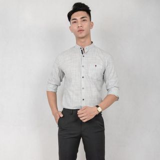 ÁO SƠ MI CỔ TÀU NAM TUTO5 MENSWEAR CÔNG SỞ HOẠT TIẾT CAO CẤP SLIM FIT COLLAR SHIRT PREMIUM CHỐNG NHĂN - TUTO5