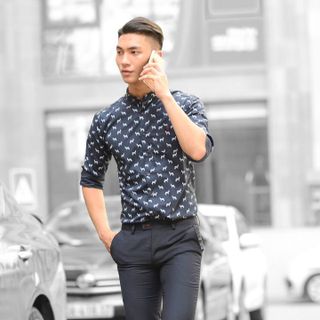 ÁO SƠ MI CỔ TÀU NAM TUTO5 MENSWEAR CÔNG SỞ HOẠT TIẾT CAO CẤP SLIM FIT COLLAR SHIRT PREMIUM CHỐNG NHĂN - TUTO5