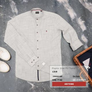 ÁO SƠ MI CỔ TÀU NAM TUTO5 MENSWEAR CÔNG SỞ HOẠT TIẾT CAO CẤP SLIM FIT COLLAR SHIRT PREMIUM CHỐNG NHĂN - TUTO5