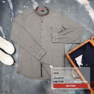 ÁO SƠ MI CỔ TÀU NAM TUTO5 MENSWEAR CÔNG SỞ HOẠT TIẾT CAO CẤP SLIM FIT COLLAR SHIRT PREMIUM CHỐNG NHĂN - TUTO5