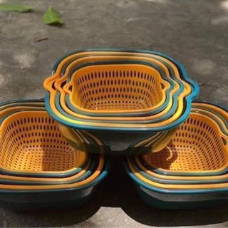 BỘ 6 RỔ VÀ CHẬU RỬA HOA QUẢ, RAU CỦ TIỆN LỢI