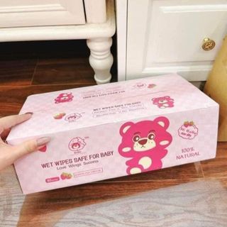 1 THÙNG 10 GÓI KHĂN ƯỚT GẤU DÂU