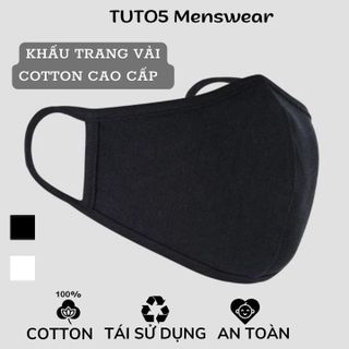 KHẨU TRANG VẢI DỆT KIM 2 LỚP KHÁNG KHUẨN CAO CẤP CÔNG NGHỆ NHẬT BẢN TRẮNG, ĐEN TÁI SỬ DỤNG 30 LẦN KTY1001- TUTO5