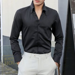 ÁO SƠ MI NAM CỔ Y TUTO5 MENSWEAR SMT03 - SƠ MI TRƠN TAY DÀI PHONG CÁCH HÀN QUỐC CAO CẤP FORM ÔM SLIM FIT LỊCH LÃM