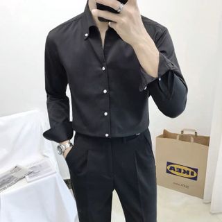 ÁO SƠ MI NAM CỔ Y TUTO5 MENSWEAR SMT03 - SƠ MI TRƠN TAY DÀI PHONG CÁCH HÀN QUỐC CAO CẤP FORM ÔM SLIM FIT LỊCH LÃM