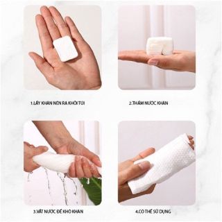 KHĂN NÉN LAU MẶT HÀN QUỐC HÌNH CHỮ NHẬT 1 GÓI 20 CHIẾC