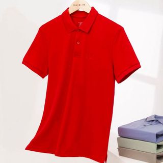 ÁO THUN POLO NAM REGULAR FIT PREMIUM TRƠN BASIC ĐỎ ATP01 - TUTO5
