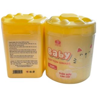 Tăm bông thân giấy cho bé ( Hộp 200 que)