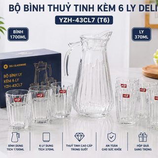 BỘ BÌNH THUỶ TINH KÈM 6 LY DELI YZH-43CL7 (T6)