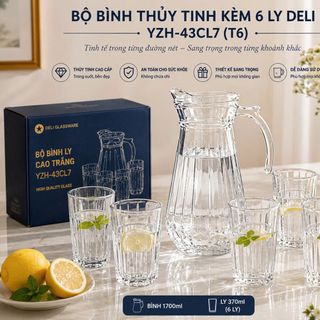 BỘ BÌNH THUỶ TINH KÈM 6 LY DELI YZH-43CL7 (T6)