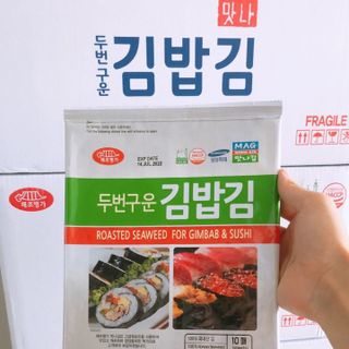 Rong biển cuộn Gimbap Manna Food Hàn Quốc Gói 10 Lá