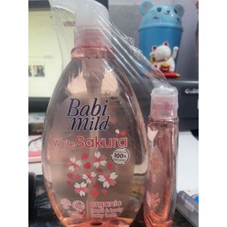 [Mua 1 tặng 1]Sữa Tắm Babi Mild White Sakura Em Bé Chai 800ml TẶNG chai 180ml ngẫu nhiên date mới
