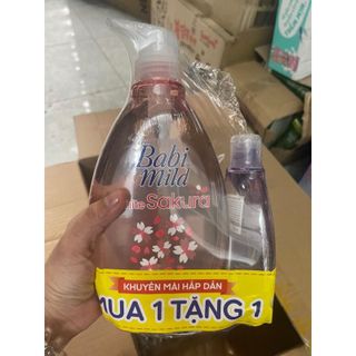 [Mua 1 tặng 1]Sữa Tắm Babi Mild White Sakura Em Bé Chai 800ml TẶNG chai 180ml ngẫu nhiên date mới