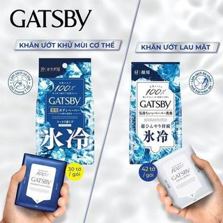 Khăn giấy ướt khử mùi diệt khuẩn Gatsby Ice CItrus cực cay mát nhất 30 tờ lau body nhật bản