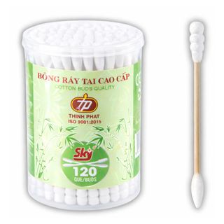 TĂM BÔNG THÂN GỖ ( HỘP TRÒN 120 QUE)