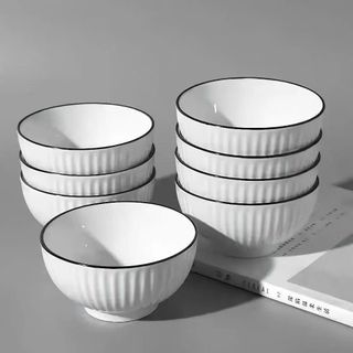 TÔ SỨ BẦU SỌC VIỀN ĐEN SIZE 6 - 15CM (T60)