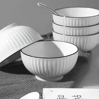 TÔ SỨ BẦU SỌC VIỀN ĐEN SIZE 6 - 15CM (T60)