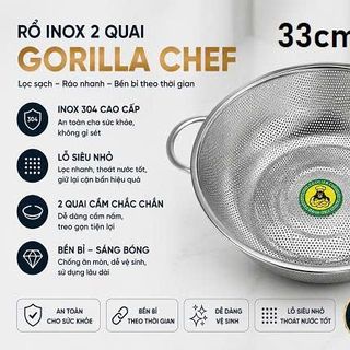 RỔ INOX 2 QUAI GORILLA CHEF 32CM (T120)
