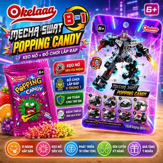Kẹo Nổ OKELAAA Xe Chiến Đấu Lắp Ráp 8in1 Biến Hình Robot Cho Bé