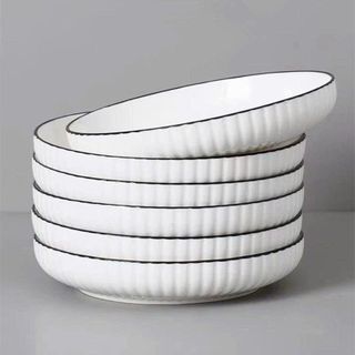 ĐĨA TRÒN SỨ ẢO SỌC VIỀN ĐEN SIZE 9 - 22CM (T40)