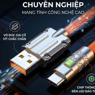 Dây Sạc Nhanh (USB - Type C) 1.0m - Loại Cáp To - Đầu Thép Siêu Bền- OEM