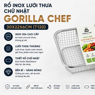 RỖ INOX LƯỚI THƯA CHỮ NHẬT 30x22x6cm (T120)
