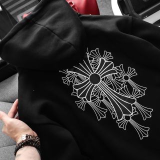 ÁO KHOÁC NÓN CHROME HOẠ TIẾT ZIP NAM. Chất nỉ da cá cotton xuất dư.
