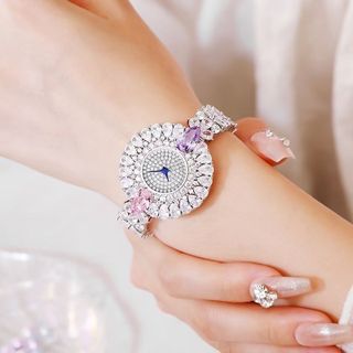SET ĐỒNG HỒ NỮ CHÍNH HÃNG FUNMEI F0022 SILVER ĐÍNH ĐÁ CZ KÈM DÂY CHUYỀN FULLBOX TEM