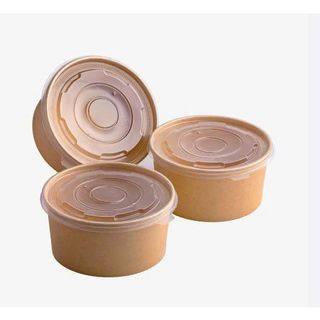 Tô giấy Kraft Nâu 1000ml (Chuyên Mỳ cay, Cháo, Gà Tần, Mỳ Vằn Thắn, Bún, Phở)