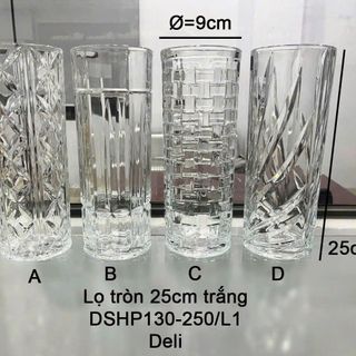 BÌNH CẮM HOA THUỶ TINH 25cm DELI DSHP130-250L1 (T12)