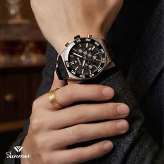 ĐỒNG HỒ NAM CHÍNH NGẠCH FUNMEI F6836 CHRONOGRAPH DÂY CS FULLBOX CÓ HOÁ ĐƠN