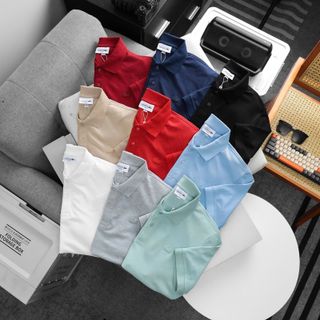 Polo nam.  Chất vải cá sấu cotton 2c mềm mịn, mặt vải mướt. Logo cá nhựa đồng màu vải.