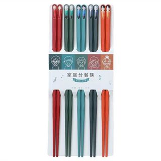 Bộ Đũa Ăn Cơm Gia Đình Sợi Thuỷ Tinh 5 Màu Kháng Khuẩn Không Mốc Chống Trơn Chịu Nhiệt Phong Cách Nhật Cao Cấp